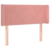 Vidaxl Vzglavje z ušesi roza 93x16x78/88 cm žamet