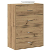Ormari s 2 ladice 2 kom boja hrast 60x31x40cm konstruirano drvo