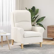 vidaXL Ergonomski naslonjač Krem Tkanina, Les Standard Ergonomski