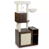 Northix Mačji stolp s sisal stebričkom skrito stranišče rjavo, 72 x 45,5 x 155 cm
