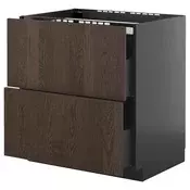 METOD / KNIVSHULT Pod.elem.grej.ploca/2front/2fiok, Crnosiva/Sinarp smeda, 80x60 cm