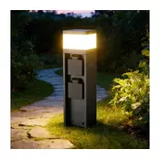 Brilagi -Spoljašnja lampa sa 2 SCHUKO uticnice PILLAR 1xG9/11W/230V IP44 antracit