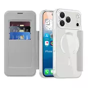 Etui SmartMag Book z Magsafe tehnologijo in RFID denarnico za iPhone 17 Pro Max - gray