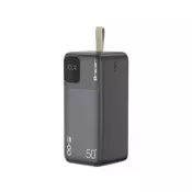 Tracer PRIME-V5, 50.000 mAh, QC 22,5 W, PD 20 W, USB tipa C, črna, prenosna baterija