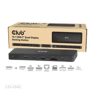 Club3D USB-C priključna stanica 14v1, 2xHDMI, 2xDP, 3xUSB-C, 1xUSB-C PD, 2xUSB, 1xRJ45, 1x3.5mm, microSD/SD, crna