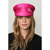 RUSLAN BAGINSKIY baretka s šiltom ženska Crystal-embellished Satin Baker Boy Cap