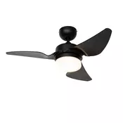 Stropni ventilator črn 86,7 cm vklj. LED z možnostjo zatemnitve z daljinskim upravljalnikom - Yuki