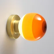 MARSET LED stenska svetilka Dipping Light A2, oranžna/zlata - Dnevna soba/jedilnica - Dizajn - oranžna/jantar, medenina - Kovina