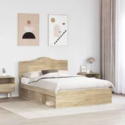 vidaXL vidaXL Konstrukcija postelje Sonoma 140 x 190 cm Masivno borovo les, (5000102388)