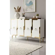 Hanah Home komoda Seza 120, 120 cm, bela / zlatna