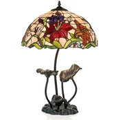 Casa Padrino luxury Tiffany table lamp lamp multicolored A� 40 x H. 61 cm - Round Tiffany desk lamp - Luxury interior - Luxury lights - Tiffany lights