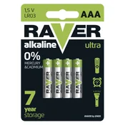 Baterija RAVER Alkaline LR03 AAA 4 blister 4/1