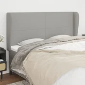 Vidaxl vidaXL Vzglavje s krilci svetlo sivo 163x23x118/128 cm blago