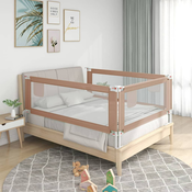 vidaXL Sigurnosna ograda za djecji krevet smede-siva 90x25 cm tkanina