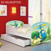 Djecji krevet ACMA s motivom + ladica 140x70 cm 35-helikopter
