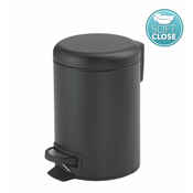 Koš za odpadke POTTY, Soft Close, 5 l, mat črna - Črna - Nerjaveče jeklo - Stojalo - Okrogla - Koš, 5 litrov - SOFT CLOSE