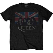 Queen Majica Vintage Union Jack Unisex Black S
