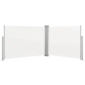 Vidaxl Zložljiva stranska tenda krem 100x1000 cm