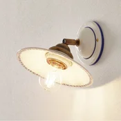Ceramiche Stenska svetilka Il Punti premična - Hodnik - Podeželska hiša/Rustikalna - bela, modra, medeninasta - Keramika