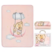 InterBaby Raschel dekica 110x140 Medvjedic roza