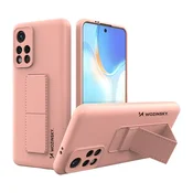 shumee Silikonski ovitek s stojalom za Xiaomi Poco M4 Pro 5G, roza