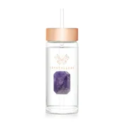 Crystallove Straw Water Bottle Posoda za vodo s slamico Amethyst 400 kos