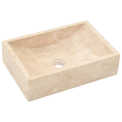 MAISON CHIC Umivalnik - Kopalna umivalnik - Lavabo 45x30x12 cm marmor visok sijaj krem, (21669679)