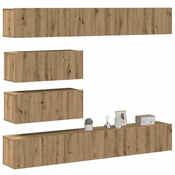 6-dijelni set TV ormarica montiran na zid Artisan Oak