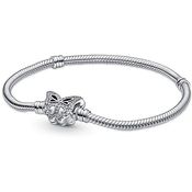 Pandora Srebrna zapestnica z obeskom Metulj 590782C01 (Dolžina 20 cm)