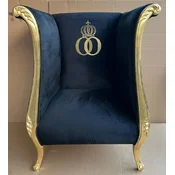Extravagant pompA¶A¶s by Casa Padrino luxury designer armchair by Harald GlA¶A¶ckler black/gold - Baroque armchair - Noble & magnificent