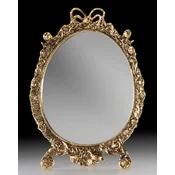 Casa Padrino luxury baroque make up mirror gold 20 x H. 27 cm - Handmade baroque style bronze table mirror - Cosmetic mirror - Baroque decorative accessories - Noble & Magnificent