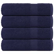 Vidaxl Brisače za tuširanje FROGN 4 kosi temno modre 70x140 cm 360 g/m2