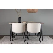 Venture Design Jedilna miza in stol komplet Tempe in Berit miza 75x140x80 cm črni oreh bež