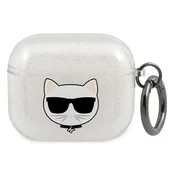 Karl Lagerfeld KLA3UCHGS ovitek za AirPods 3 srebrn/srebrn bleščeč Choupette