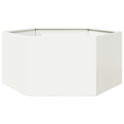 Vrtna sadilica bijela šesterokutna 104 x 90 x 45 cm celicna