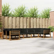 Set vanjskih sofa 7 kom. Prirodna i crna