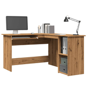 vidaXL Kotna pisalna miza artisan hrast 120x140x75 cm inženirski les