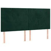 Vidaxl Vzglavje postelje temno zeleno 200x5x118/128 cm žametno