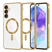 Ovitek Techsuit Luxury Crystal MagSafe za Samsung Galaxy A55 - zlat