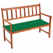 vidaXL Vrtna klop z blazino 120 cm trden akacijev les