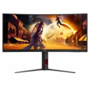 AOC zakrivljeni gaming monitor 180 Hz, brzi VA, 34, CU34G4, 3440×1440, 21:9, 300 cd/m2, 0,5 ms, HDMI x2/DisplayPort