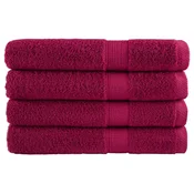 shumee Premium brisače za savno 4 kosi bordo 80x200 cm 600 g/m2 bombaž