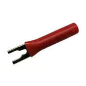 Papucica viljuškasta 4mm za bananu 4mm B4IKS crvena