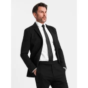 Ombre Mens SLIM knit jacket with subtle texture - black