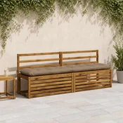 vidaXL Blazina za klop VIANEN 100% poliester Taupe 200 x 40 x 12 cm