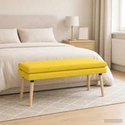 Dvojna klop Svetlo rumena 110 x 40 x 47 cm Blago