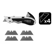 Mini trapezoidni nož + 4 rezila v posodi, po 30 kosov. 63-703