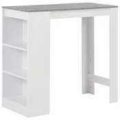 Vidaxl Barska miza s polico 110x50x103 cm bela