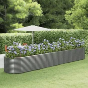 Povišena vrtna gredica od celika 554x100x68 cm sivi