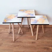 Hanah Home Set klub stočića 3Shp378, 3 komada, Šarena